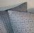 Pair of cotton Blue and white Greek key pattern Pillows with blue linen backing. Down and Feather inserts custom made.