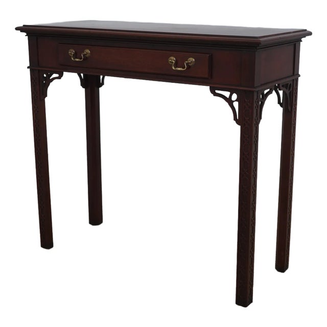 Chippendale Style Burl Walnut & Mahogany Sofa Table For Sale