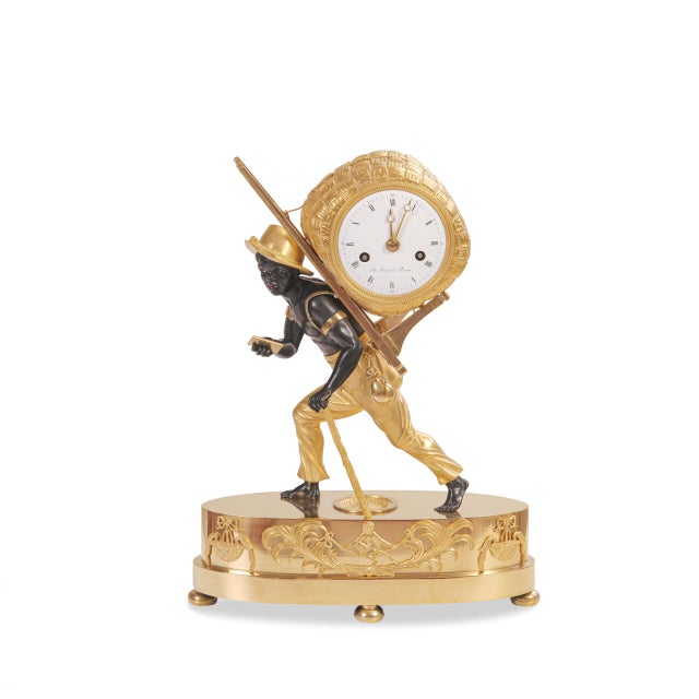 Black Empire French Bronze Portefaix Clock from Jean-André Reiche, 1808 For Sale - Image 8 of 8