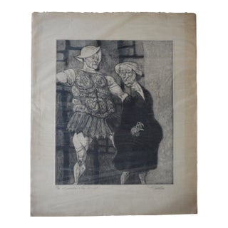 Federico Castellon Original Etching and Aquatint Signed #'D For Sale