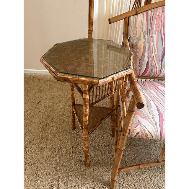 Purchased in 1986 in NY from 'Antique Cache' - these are antiques Three pieces: Three-fold screen, love seat, and octagon...