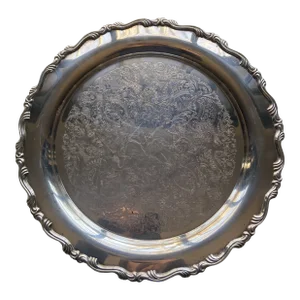 Vintage Oneida Silver Plated Round Serving Tray