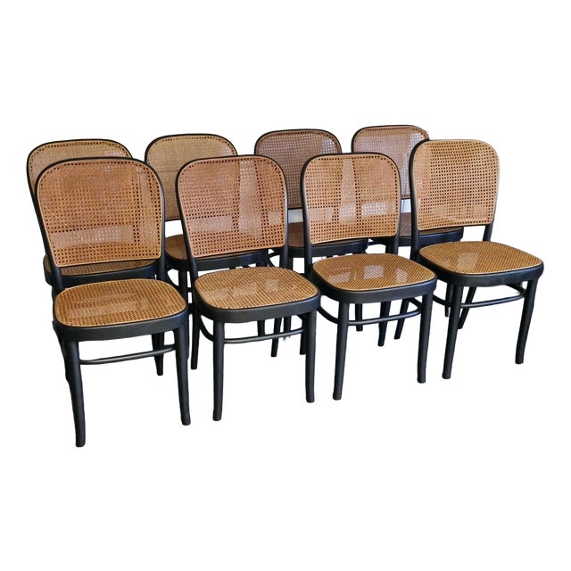 Vintage Model 811 Chair by Joseph Hoffmann, 1990, Set of 8 For Sale