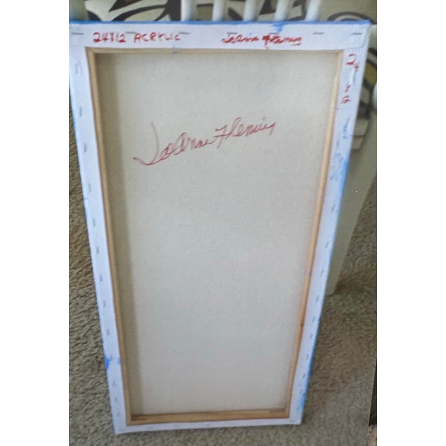 Abstract Abstract Portraiture of a Lady Seated by JoAnne Fleming, 24” X 13”, Signed For Sale - Image 3 of 8