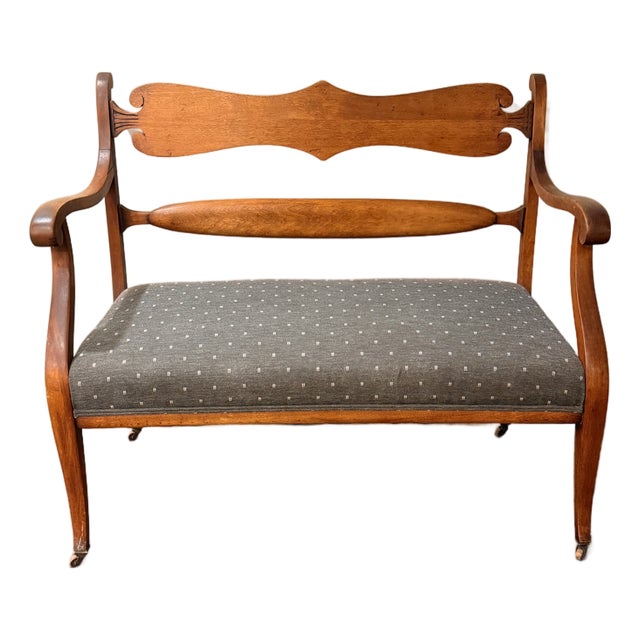 Vintage Wooden Settee For Sale