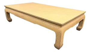Vintage Baker Raffia Wrapped Ming Style Coffee Table, 55”