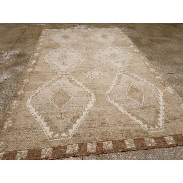 Taupe Galerie Shabab Collection Mid-20th Century Turkish Anatolian Gallery Carpet For Sale - Image 8 of 10