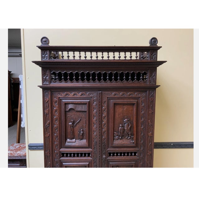 Antique Dreamy Breton China Cabinet, 1880 For Sale - Image 9 of 11