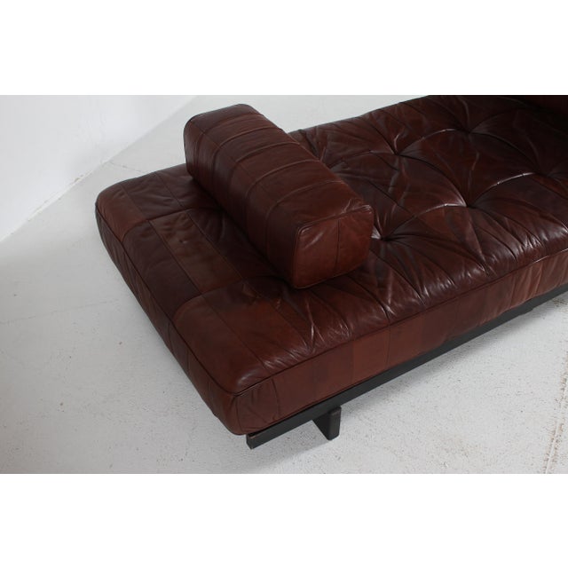 Wood DS 80 Daybed in Patchwork Aniline Leather with Wood Frame from de Sede, 1969 For Sale - Image 7 of 13
