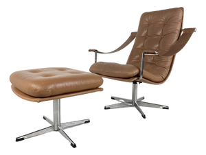 Set of Mid-Century Lounge Chair and Ottoman attributed to Geoffrey Harcourt, 1960s