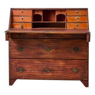 Antique Swedish Secretary Desk with Drawers in Pine, 1820 For Sale