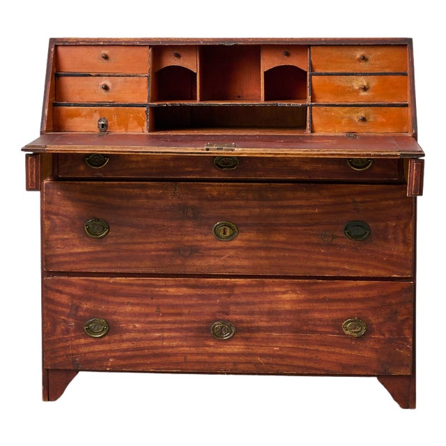 Antique Swedish Secretary Desk with Drawers in Pine, 1820 For Sale