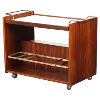 Serving Trolley in Wood, Italy, 1960s For Sale