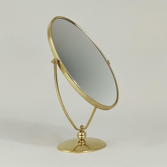 Art Deco Double-Sided Brass Table Mirror, 1940s For Sale - Image 6 of 16