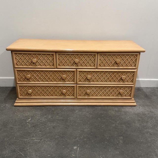 Oak and Faux Rattan-Front Chest of Drawers by Maugrion for Roche Bobois For Sale - Image 14 of 14