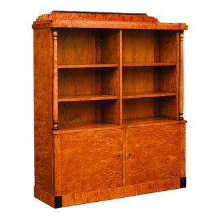 Biedermeier Style Bookcase in Birch For Sale