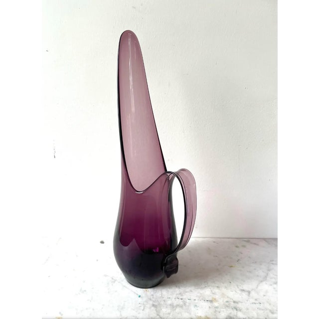 Mid-Century Modern Mid 20th Century Mid Century Modern L. E. Smith Viking Swung Amethyst Pitcher For Sale - Image 3 of 4