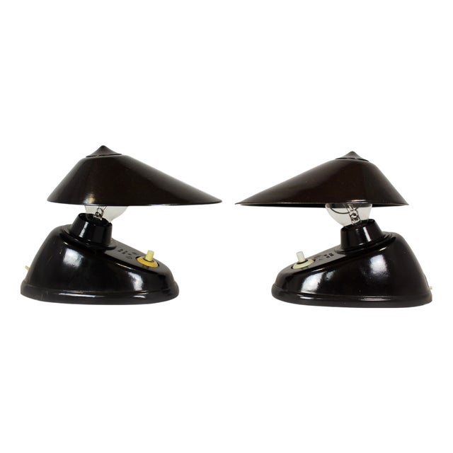 Bauhaus Bakelite Table Lamps from Esc, 1940s, Set of 2 For Sale