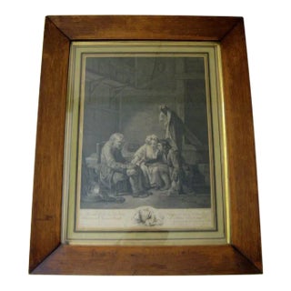 Mid 19th Century Early French Etching, Framed For Sale