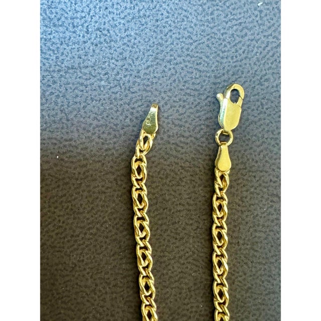 Vintage 18 Karat Yellow Gold 7.4 Gm, Link Chain, 3.22 Mm Necklace, 18.5" Long For Sale - Image 14 of 17