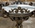 19th Century French Iron and Brass Guéridon Table with Quatrefoil Inspired Marble Top For Sale - Image 4 of 12
