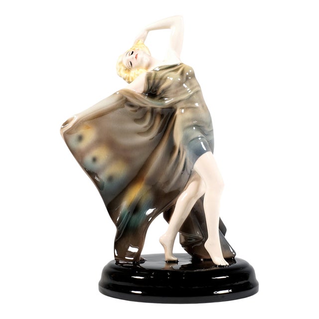 Art Deco Butterfly Dancer by Rudolf Podany for Keramos Vienna, 1930 For Sale