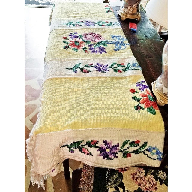 American 1970s Hand-Knit Queen Sized Bed Throw Aghan For Sale - Image 3 of 11
