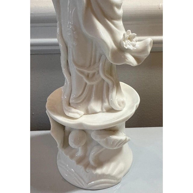 Antique Chinese Blanc De Chine Guanyin Figure, Circa 1930 For Sale - Image 4 of 10