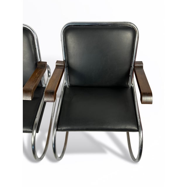 Vintage Bauhaus Cantilever Armchairs in Tubular Steel, 1930s, Set of 2 For Sale - Image 12 of 14