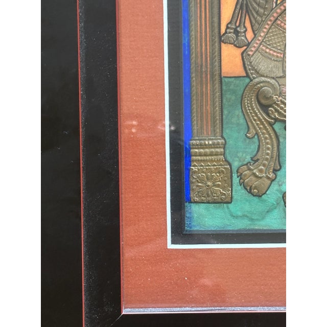 Paper Early 20th C Tanjore Painting Dhanavantri Vishnu India Indian Thanjavur Antique Vintage Framed For Sale - Image 7 of 12