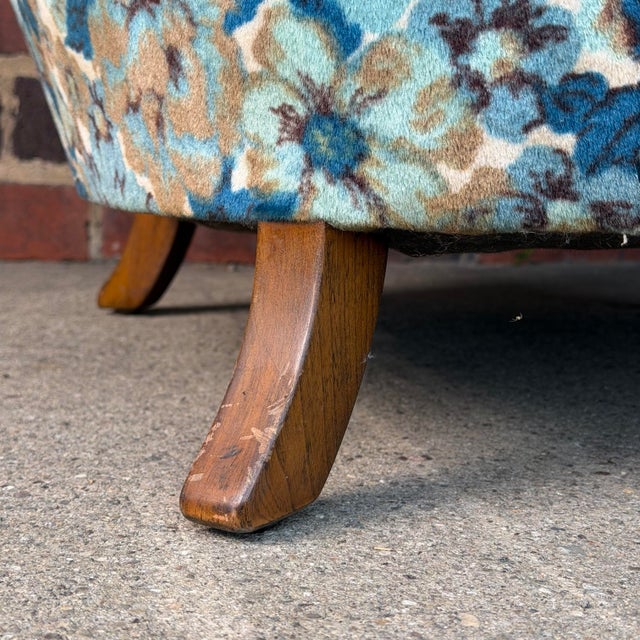 Pair of Late 40s Floral Slipper Chairs in the Style of Gilbert Rhode For Sale In Cleveland - Image 6 of 9
