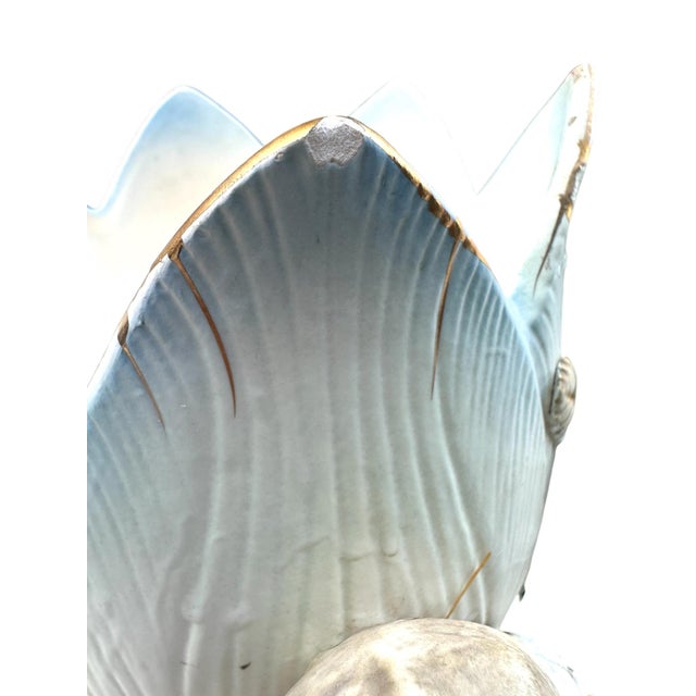 1950s 1950's Lenwile Ardalt Porcelain 3 Cherub Floral Planter Vase For Sale - Image 5 of 16