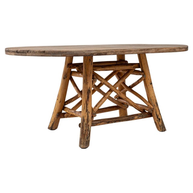 20th Century Belgian Brutalist Wooden Dining Table With Carved Base For Sale - Image 15 of 18