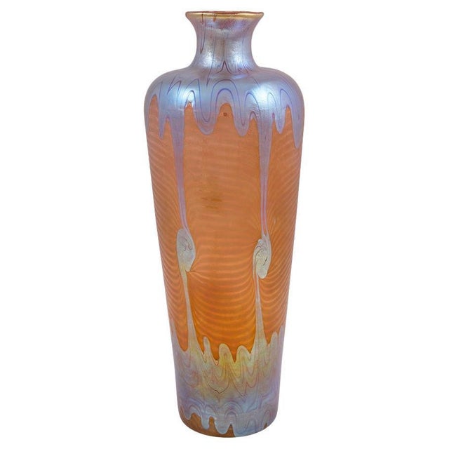 Art Nouveau PG 1/214 Vase in Orange, Blue and Silver Glass from Johann Loetz Witwe, 1901 For Sale - Image 10 of 10