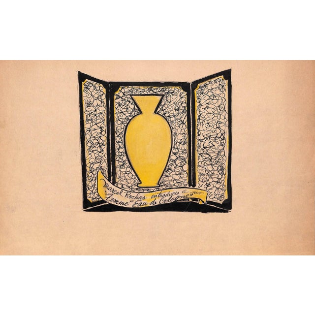 Lanvin of Paris Original Circa 1950s Advertising Watercolor Artwork For Sale