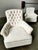 Armchair with Wooden Structure and White Fabric, 1990 For Sale - Image 4 of 9