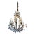 In the Style of Dennis & Leen Gold Finish Six Light Crystal Chandelier For Sale