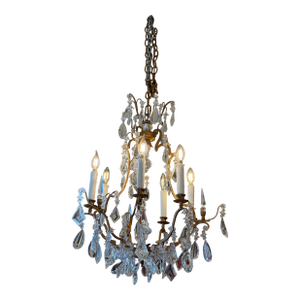In the Style of Dennis & Leen Golden Crystal Chandelier