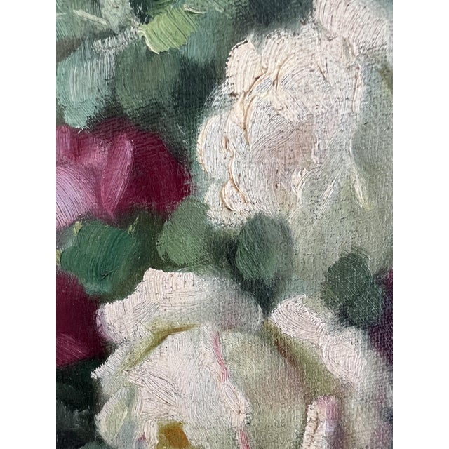 Paolo Alfio Graziani, Bouquet de roses, Oil on Canvas, Framed For Sale - Image 4 of 11