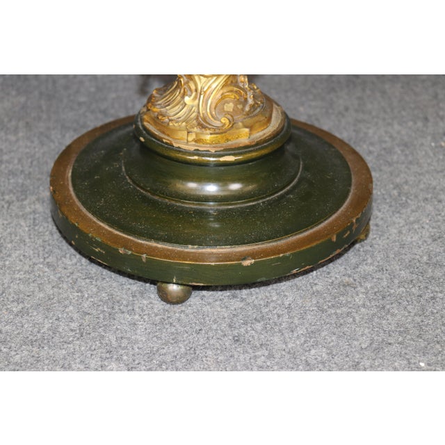 19th Century Pair Art Nouveau Bronze and Marble Top End Tables by Ferville Suan For Sale - Image 10 of 17