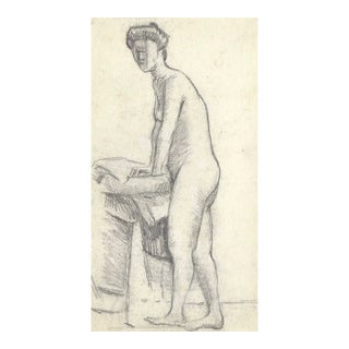 1907 Japanese Drawing of a Female Nude For Sale