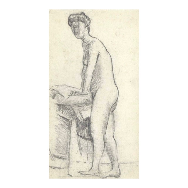 1907 Japanese Drawing of a Female Nude For Sale