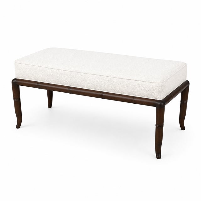 Mid-Century Modern Mid Century Modern Walnut in White Boucle For Sale - Image 3 of 5