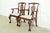 English Baker Furniture Chippendale Carved Mahogany Armchairs or Dining Captain Chairs, Pair For Sale - Image 3 of 12