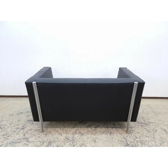 Black 2-Seater Leather Sofa from Walter Knoll / Wilhelm Knoll For Sale - Image 8 of 12