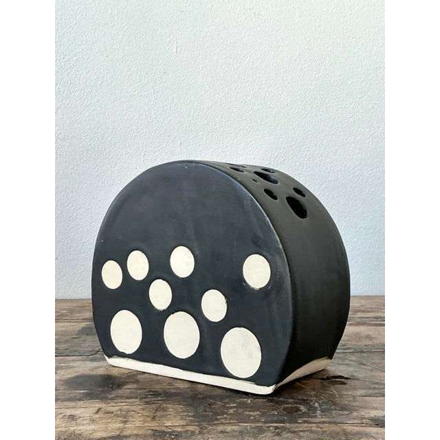 Late 20th Century Vintage Original Studio Pottery Stem Vase For Sale - Image 5 of 12