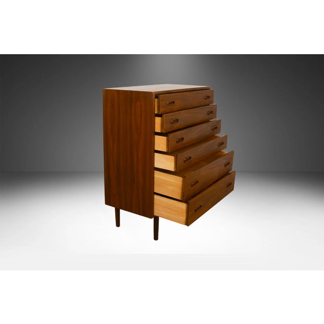 Midcentury Walnut Jack Cartwright for Founders Highboy Tall Dresser Refinished, Attributed For Sale In Baltimore - Image 6 of 11