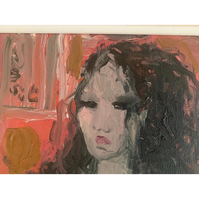 Bruno Paoli "In the Study" Original Italian Modern Domestic Interior, 20th Century Florence Italy Fine Art Painting, Oil on Canvas, 26.5x22.5" For Sale - Image 4 of 8