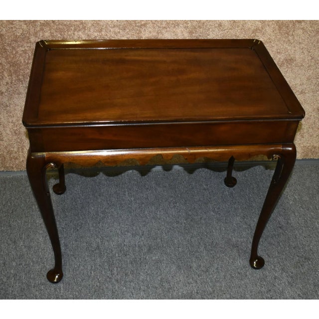 Vintage Kittinger Mahogany Queen Anne Style Tea Table W/PullOuts