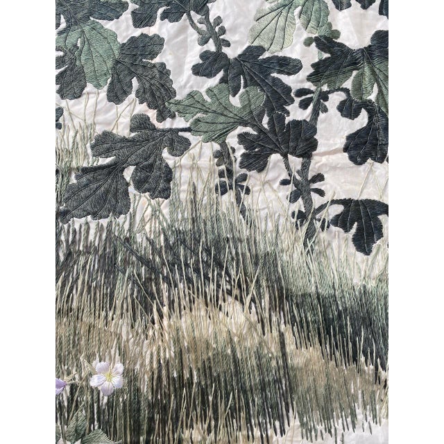 Gray Vintage Chinese Silk Embroidery For Sale - Image 8 of 18